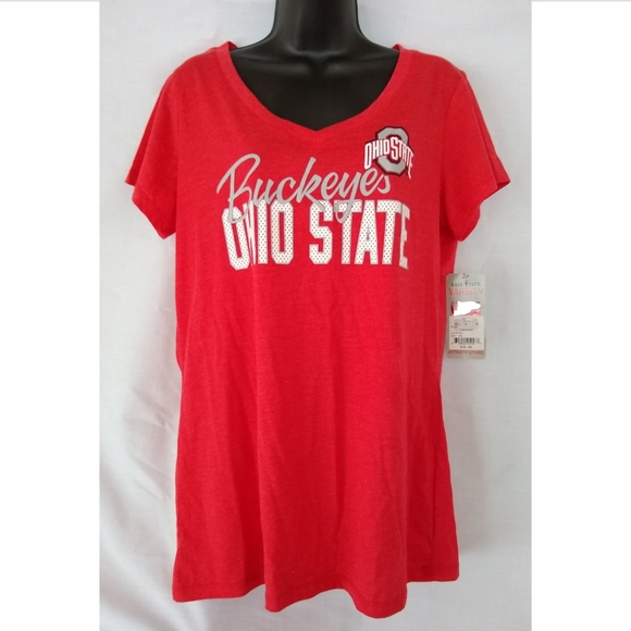 Varsity Tops - Ohio State Buckeyes▪️V-neck T-shirt